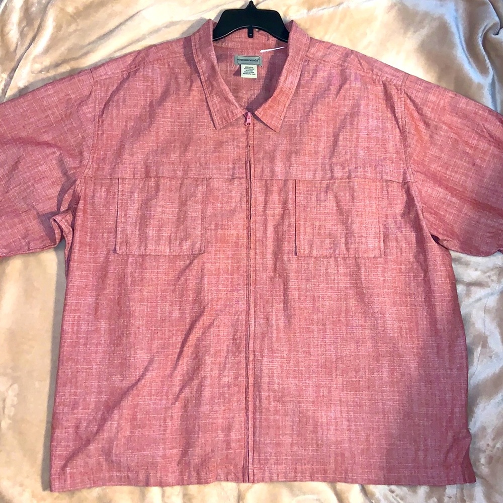 4XL new w/o tags, men’s red dress shirt-$18
